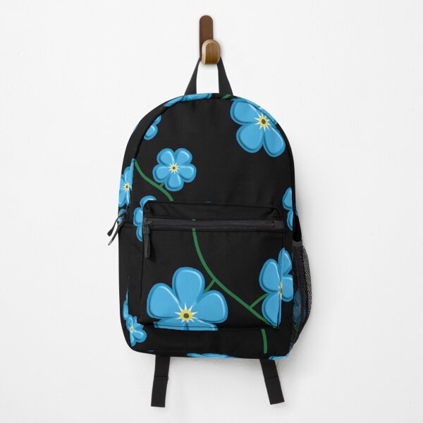 Item preview, Forget-Me-Not Flower Branch Stem (Black Background Color) designed and sold by burbankdesigns.
