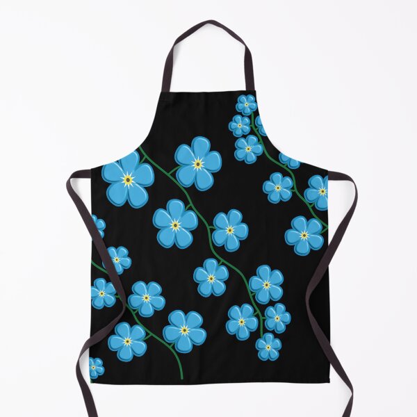 Item preview, Forget-Me-Not Flower Branch Stem (Black Background Color) designed and sold by burbankdesigns.