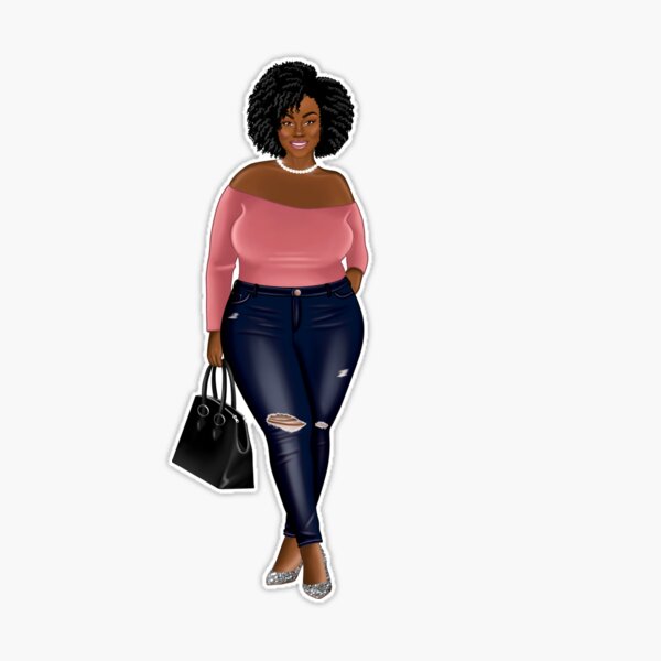 Fashion lady, lady boss, curvy girl stickers, plus size woman