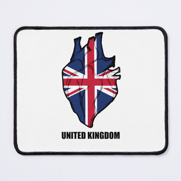 Item preview, United Kingdom flag on real heart shape designed and sold by Kurdish T-shirt.