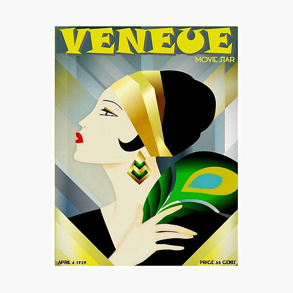 Item preview, VENEUE : Vintage 1929 Abstract Flapper Advertising Print designed and sold by posterbobs.