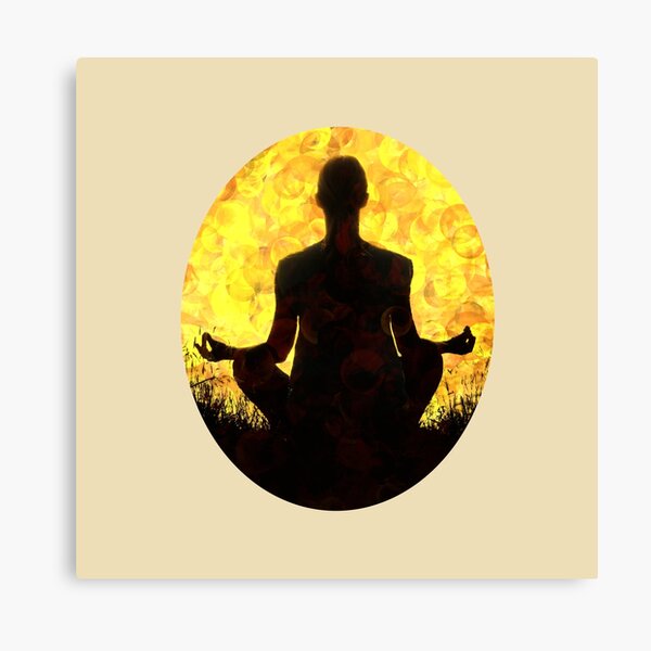 Artikel-Vorschau von Spirituelle Meditationshaltung Orange Gelb Kreise abstrakt, designt und verkauft von AMSonArt.