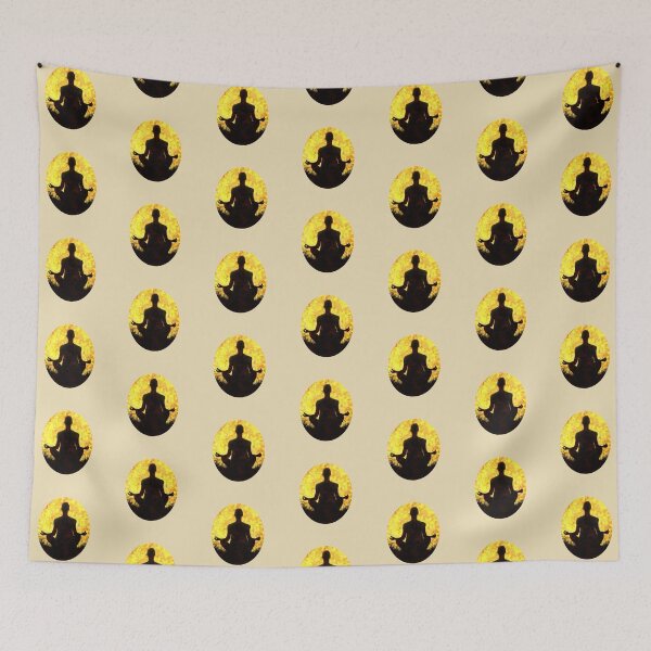 Item preview, Spiritual Meditation Pose Orange Yellow Circles Abstract designed and sold by AMSonArt.