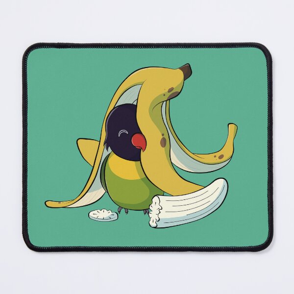Item preview, Cute masked lovebird with a banana designed and sold by Lovebirbs.