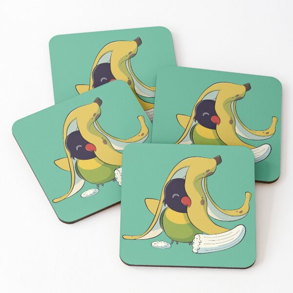 Item preview, Cute masked lovebird with a banana designed and sold by Lovebirbs.