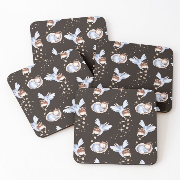 Item preview,  Adorable Angels and Stars on Black Background, Praying Heaven designed and sold by branaghbel.