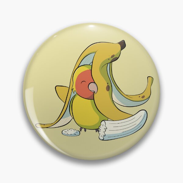 Item preview, Cute peach faced lution mutation lovebird with a banana designed and sold by Lovebirbs.