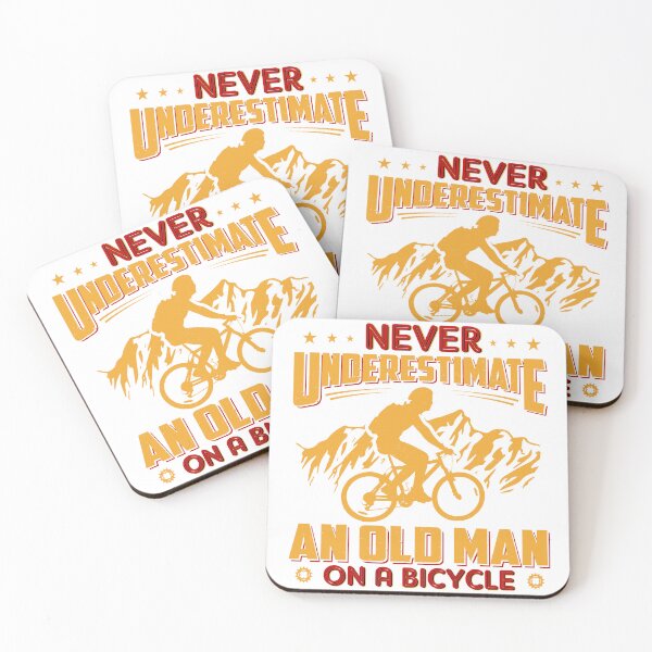 Artikelvorschau, Never Underestimate an old man on a bicycle All i need this bike bicycle Essential Gifts mom, dad, Design Happy Apparel Essential Inspiration Joy Mood entworfen und verkauft von DesignByHeartUK.