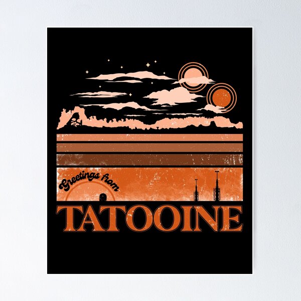 Vista previa del artículo con la obra «Saludos de Tatooine», diseñado y vendido por therocketman.