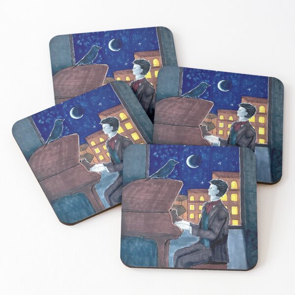 Item preview, Moonlight Piano Playing designed and sold by CherryCatDraws.