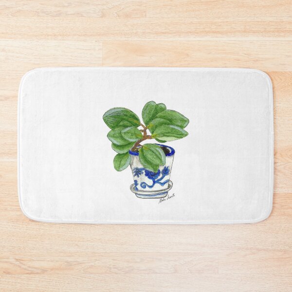 Item preview,  Illustration of Peperomia obtusifolia in pot, in watercolor designed and sold by Malu-Iriarte.