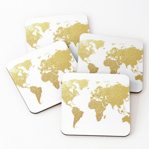 Item preview, Map of the World using Gold Foil Style Technique designed and sold by Artsy-Appeal.