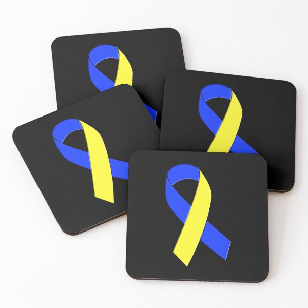 Item preview, Down Syndrome Yellow and Blue Support Ribbon designed and sold by ADownLife.
