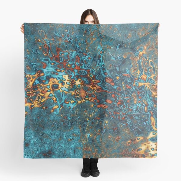 Item preview, Abstract Teal & Gold Psychedelic Fractal Galaxy designed and sold by SXW Designs.