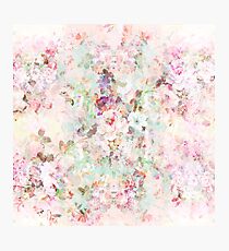 Rosa Aquarell Vintage Blumen Muster Fotodruck