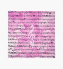 Vintage pink watercolor classical clef music sheet Scarf