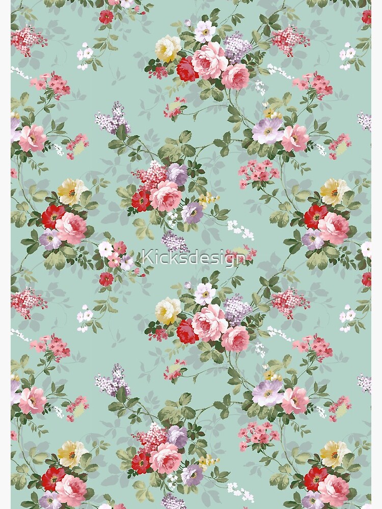 Chic elegant pink roses beautiful flowers pattern by Kicksdesign