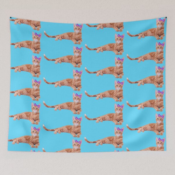 Item preview, Ginger Cat with Purple Bow  designed and sold by Deborah Camp.
