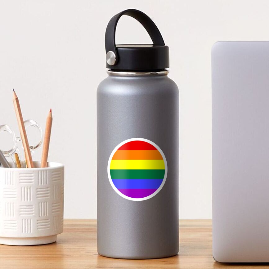 Circular Rainbow Flag (grey background) Sticker