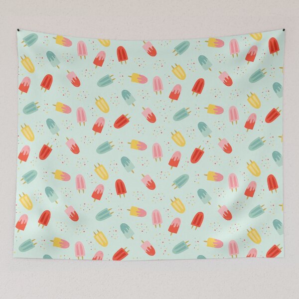 Item preview, Summer Fruit Popsicles on Blue designed and sold by Heather Rosas.