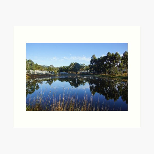 Big Dam Reflections at Magpie Springs - Adelaide Hills Wine Region - Fleurieu Peninsula - South Australia Art Print