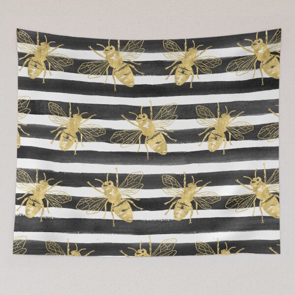 Item preview, Golden bee noir designed and sold by peggieprints.