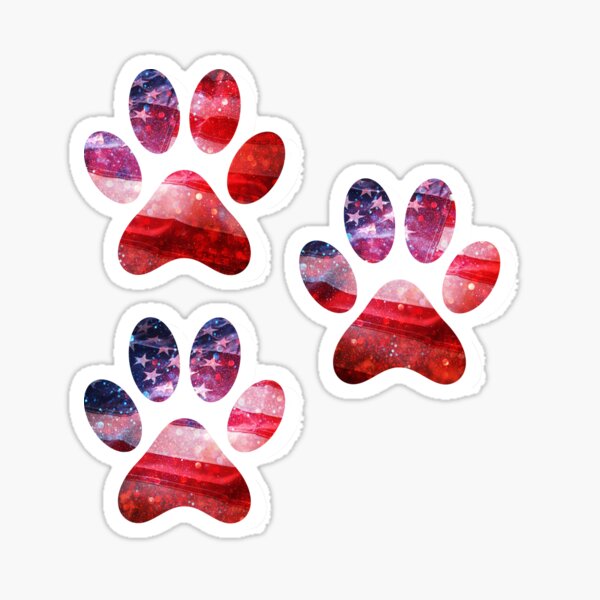 “dog paw print, american flag Sticker” Sticker for Sale by brahim-shop