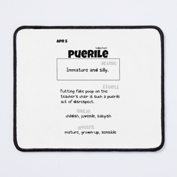 Item preview, April 5 Puerile designed and sold by Square Root of Squid.