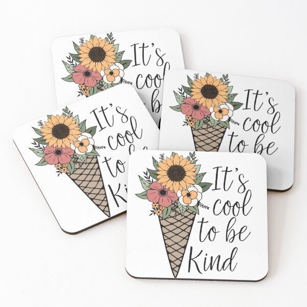 Item preview, It's Cool To Be Kind Flowers Ice-Cream Cone  |Simple Quotes | Quote of the day | Stay positive quote  designed and sold by Beautiful  Habits.