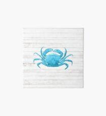 Nautical Blue Crab Driftwood Dock Art Board