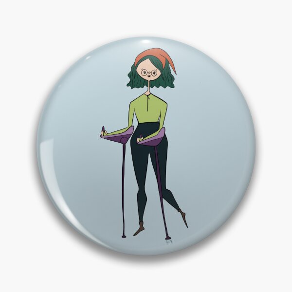 Item preview, Cute Girl With SmartCrutches (blue) designed and sold by misslovelymess.