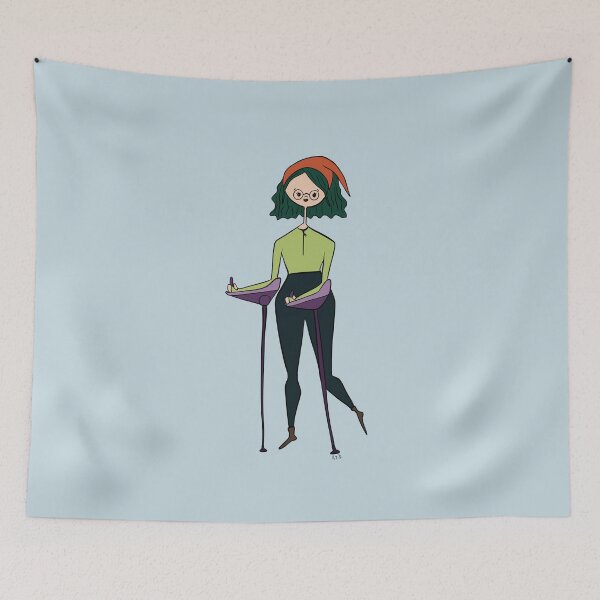 Item preview, Cute Girl With SmartCrutches (blue) designed and sold by misslovelymess.
