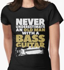 Old Man With A Bass Guitar Women's Fitted T-Shirt