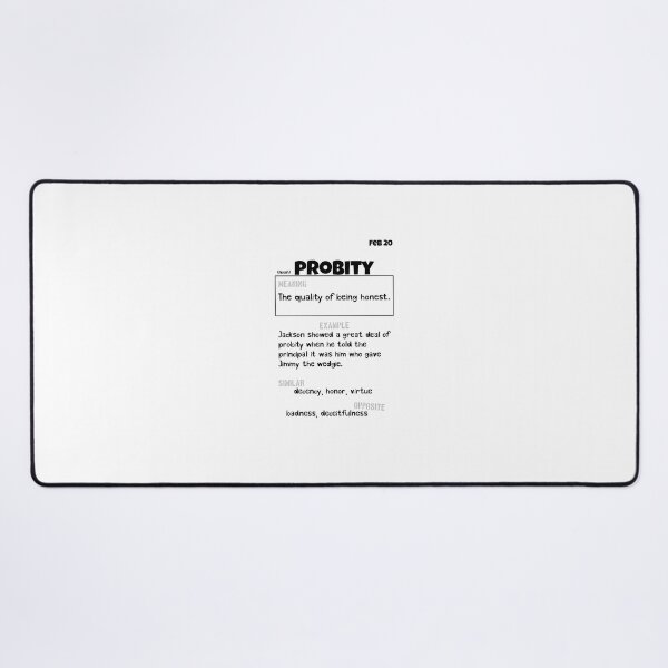 Item preview, February 20 Probity designed and sold by Square Root of Squid.