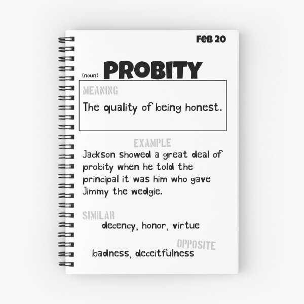 Item preview, February 20 Probity designed and sold by Square Root of Squid.