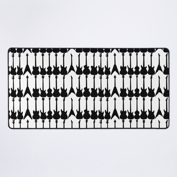 Item preview, Guitar Silhouettes Black on White Pattern designed and sold by greglarro.