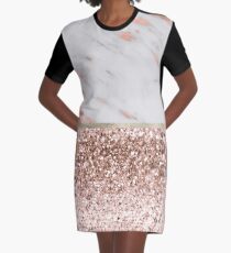 Warm chromatic - rose gold marble Graphic T-Shirt Dress