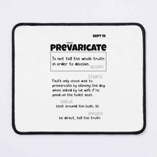Item preview, September 19 Prevaricate designed and sold by Square Root of Squid.