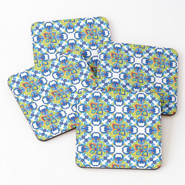 Item preview, Blue and Orange Abstract Mosaic Geometric Pattern designed and sold by silviaol.