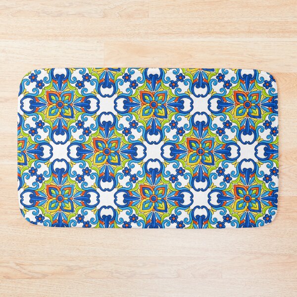 Item preview, Blue and Orange Abstract Mosaic Geometric Pattern designed and sold by silviaol.