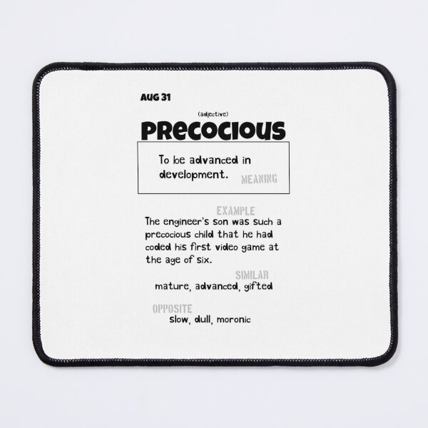 Item preview, August 31 Precocious designed and sold by Square Root of Squid.