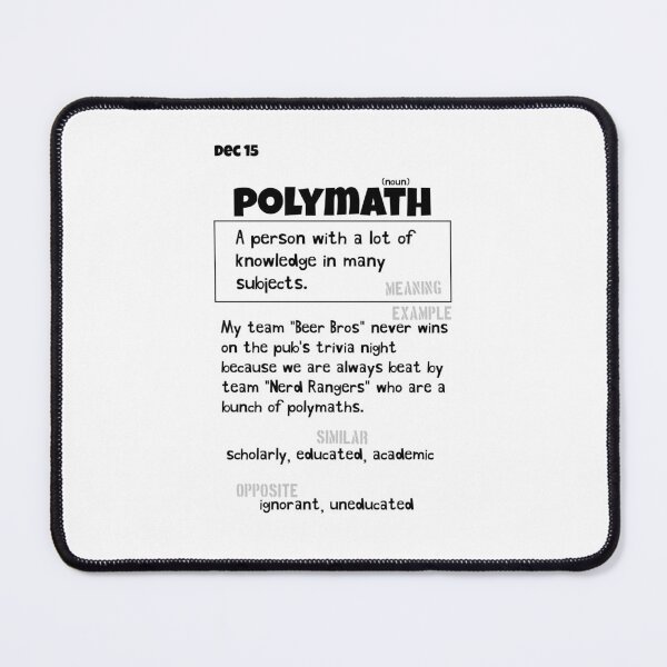 Item preview, December 15 Polymath designed and sold by Square Root of Squid.
