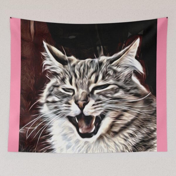 Item preview, Digital portrait of an angry cat designed and sold by thalasson.