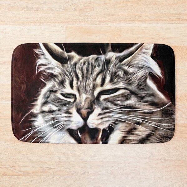 Item preview, Digital portrait of an angry cat designed and sold by thalasson.