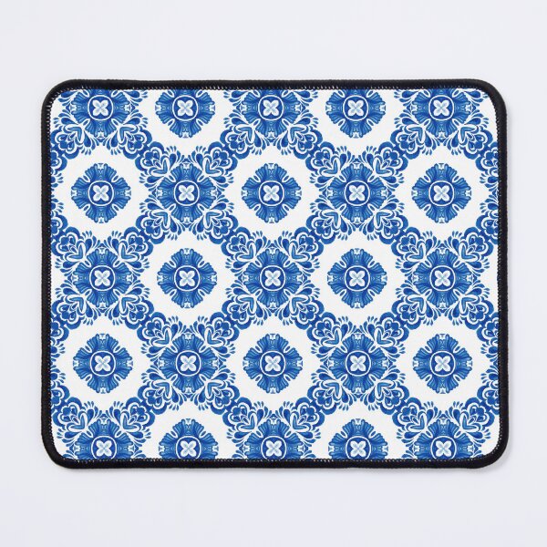 Item preview, Blue and White Portuguese Azulejo Watercolor Tile Pattern designed and sold by Rhu Creations.