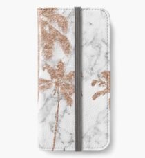 Rose Gold Marmor Palmen iPhone Flip-Case/Hülle/Skin