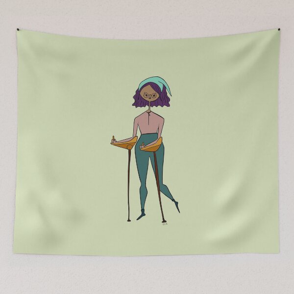 Item preview, Cute Girl With SmartCrutches (green) designed and sold by misslovelymess.