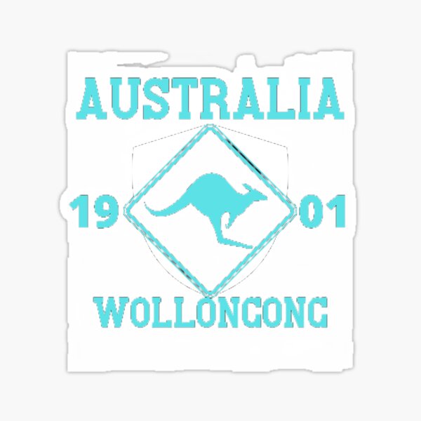 "Australia Wollongong Hometown 1901 National Kangaroo Logo Style Design