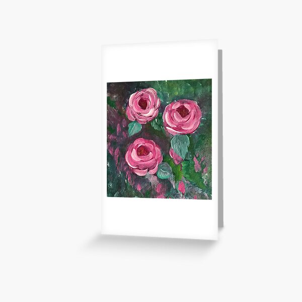 Pink Roses Birthday Fine Art Greeting Card Free Shipping