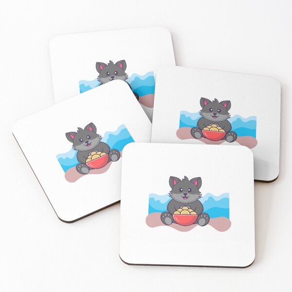 Item preview, Cute cat eating ramen with an abstract beach background designed and sold by jpn insprd.